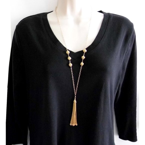 Sterling SILVER Tassel LONG Necklace - Picture 7 of 7